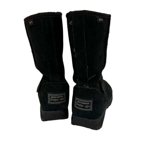 Skechers Shape-Ups‎ Black Suede Tall Boots Women's 8 Winter Snow Outdoor - Picture 7 of 9